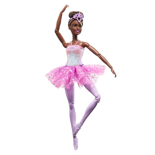Barbie Fantasia Boneca Bailarina Luzes Brilhantes Roxa 4