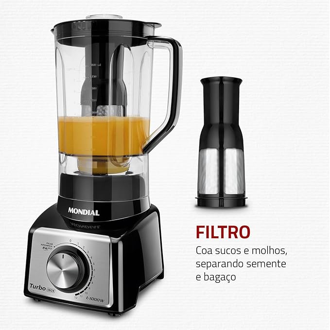 Liquidificador Turbo Mondial Black Inox 4