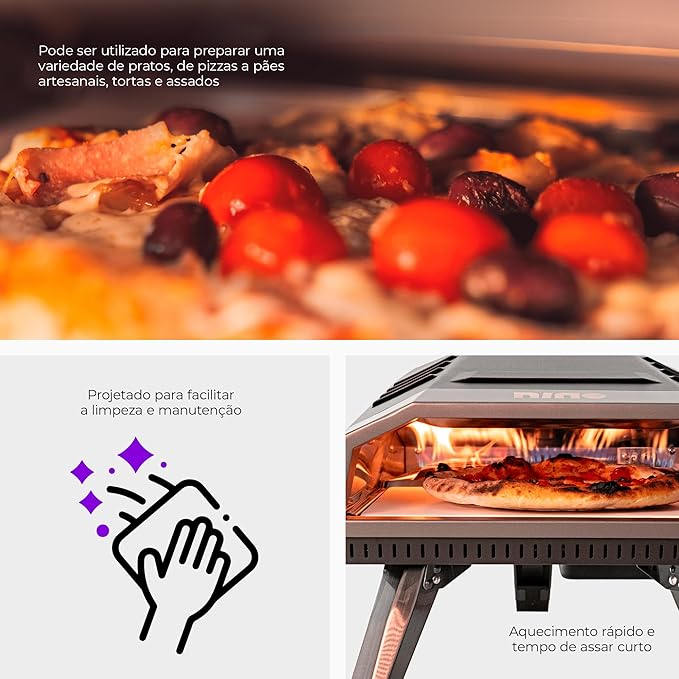 Forno de Pizza Nino a Gás com Pedra Quadrada 3