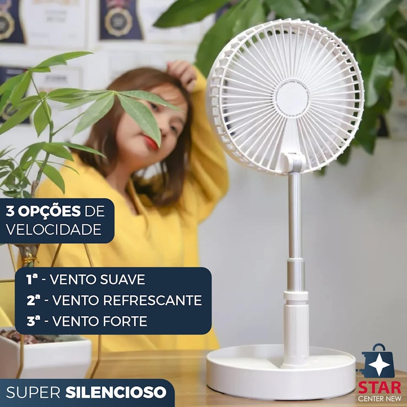 Ventilador Portátil Silencioso Dobrável 2