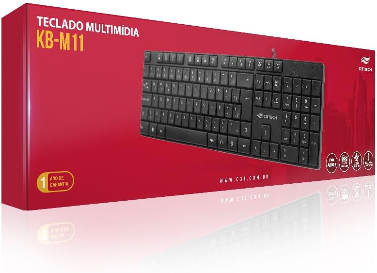 Teclado C3Tech USB Multimidia 4