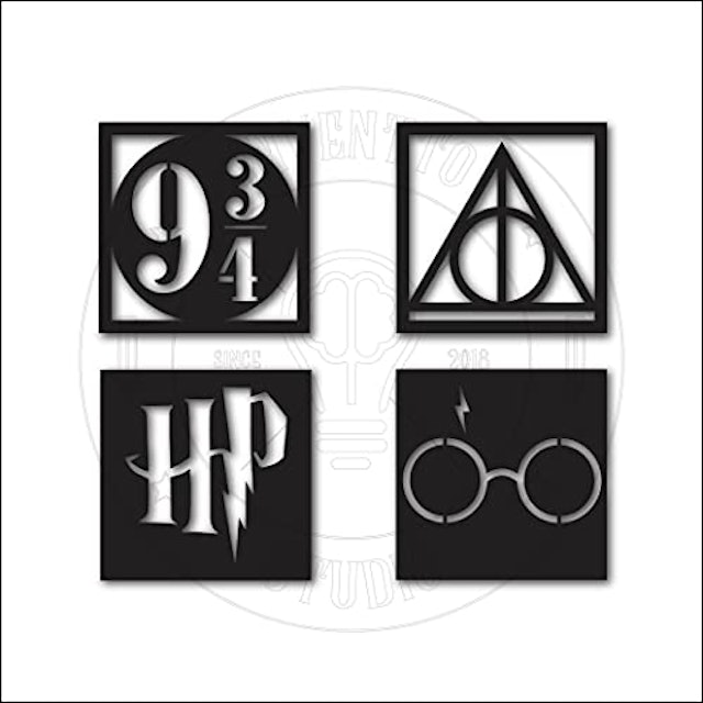 Kit 4 Quadros Decorativos Harry Potter 1