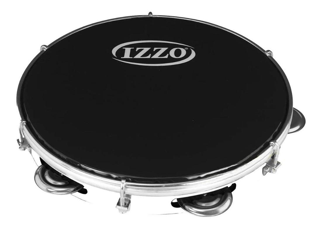 Pandeiro Izzo 10” ABS Branco com Pele Preta 4