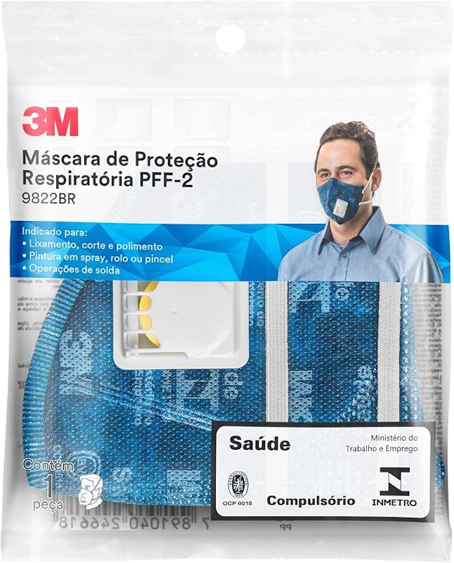 Máscara de Proteção Respiratória Dobrável 3M 9822+BR 2