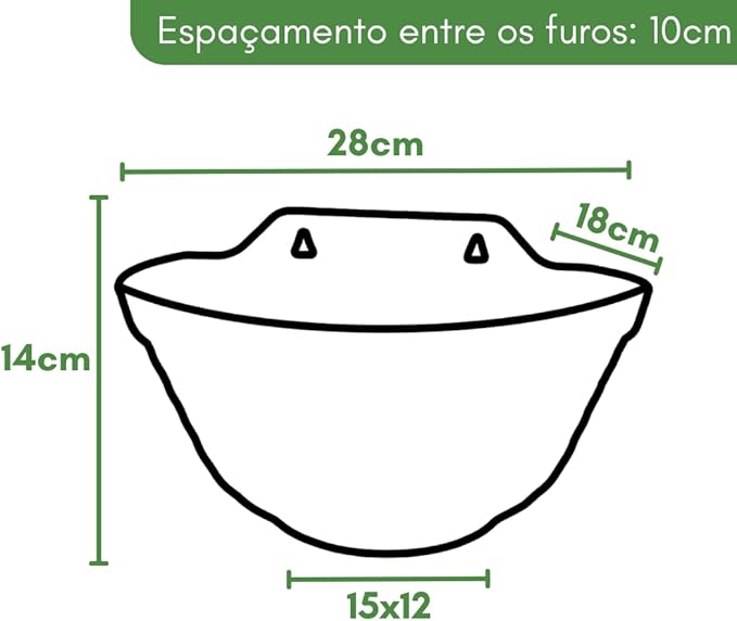 Kit 5 Vasos de Parede para Plantas Plástico 3