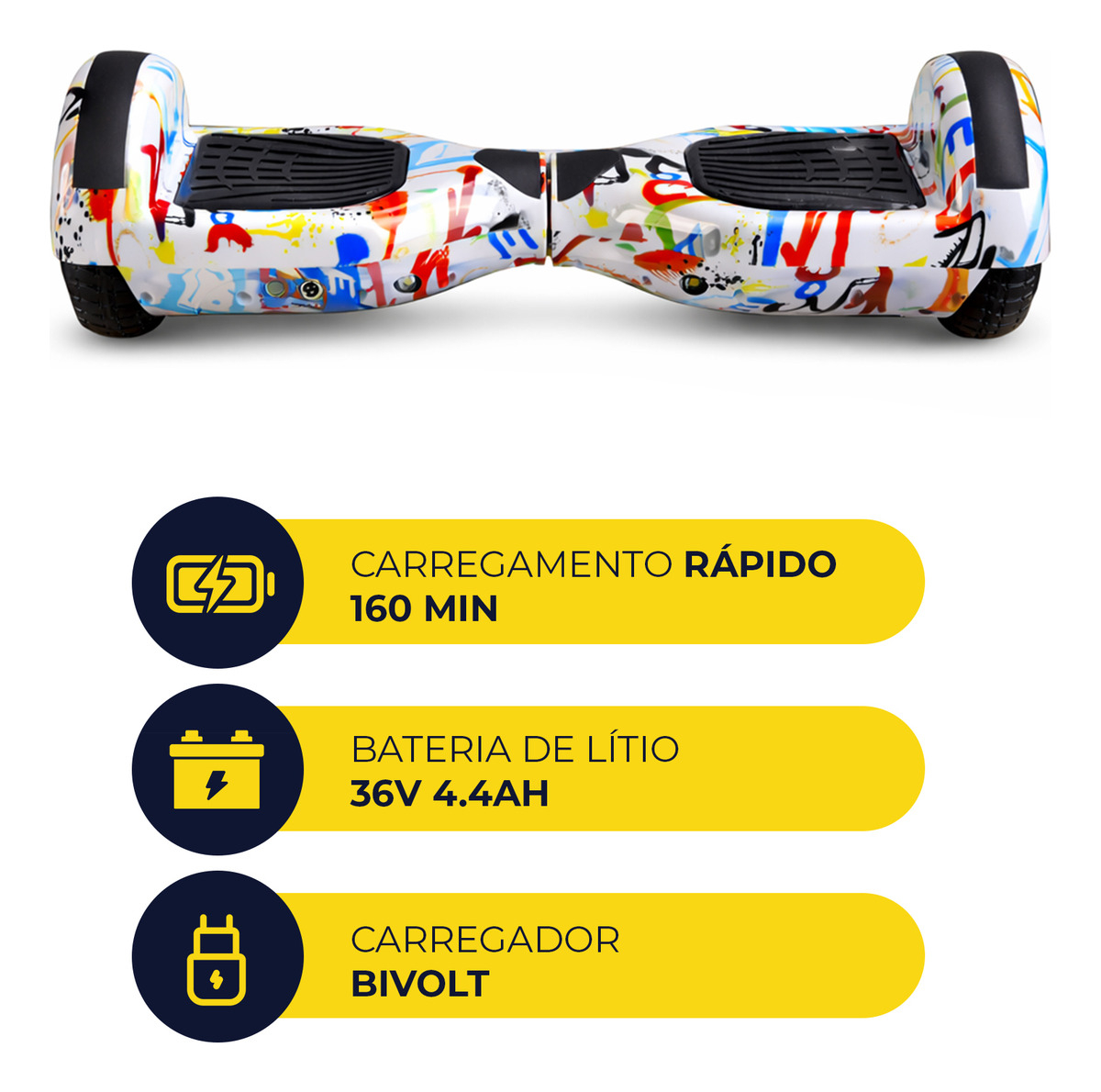 Hoverboard Skate Elétrico 6.5 LED Bluetooth Brinovar 2