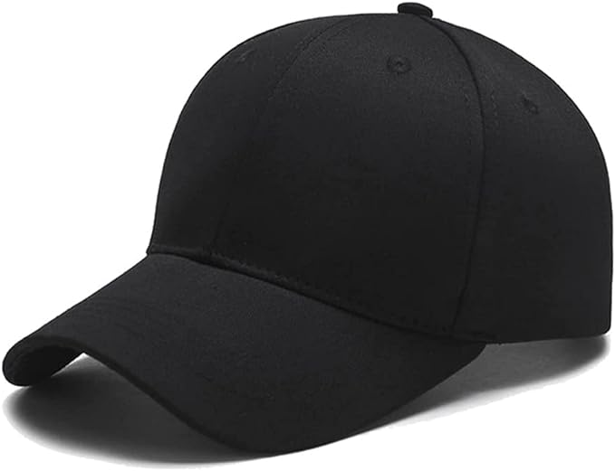 Boné Liso Preto Básico Fitão Unissex Aba Curva Ajuste Metal 1