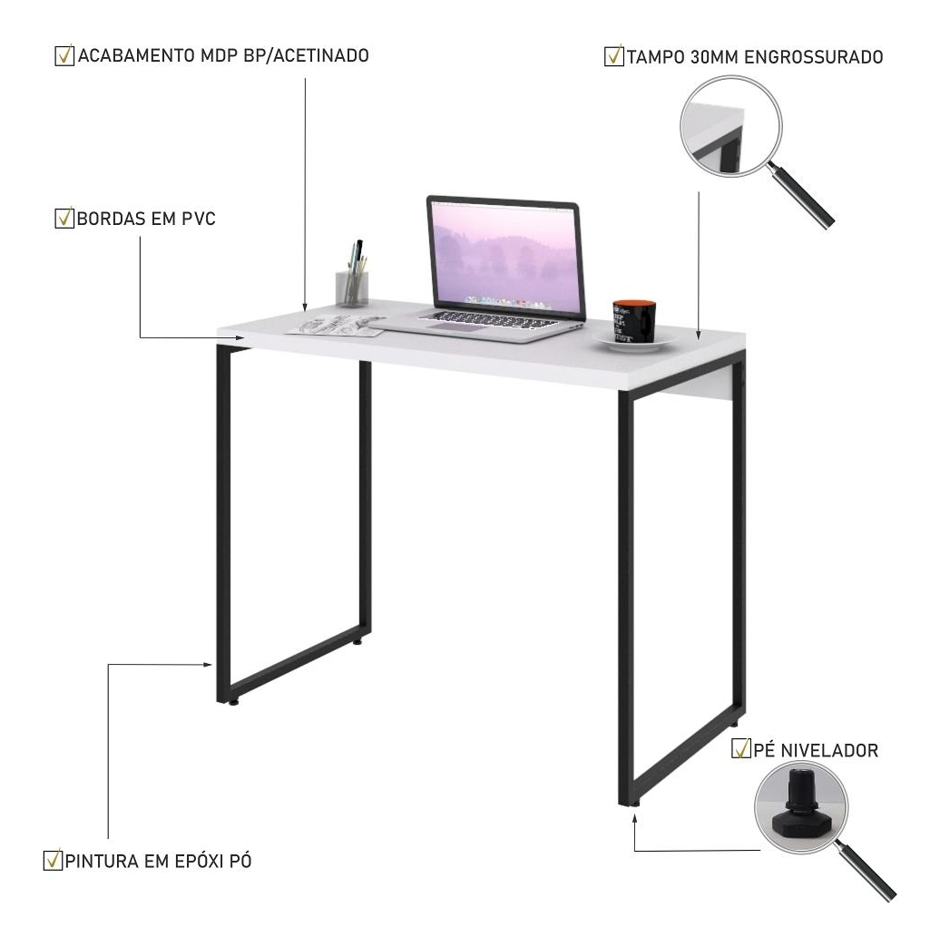 Mesa para Escritório Office 0,90 m Dynamica 2