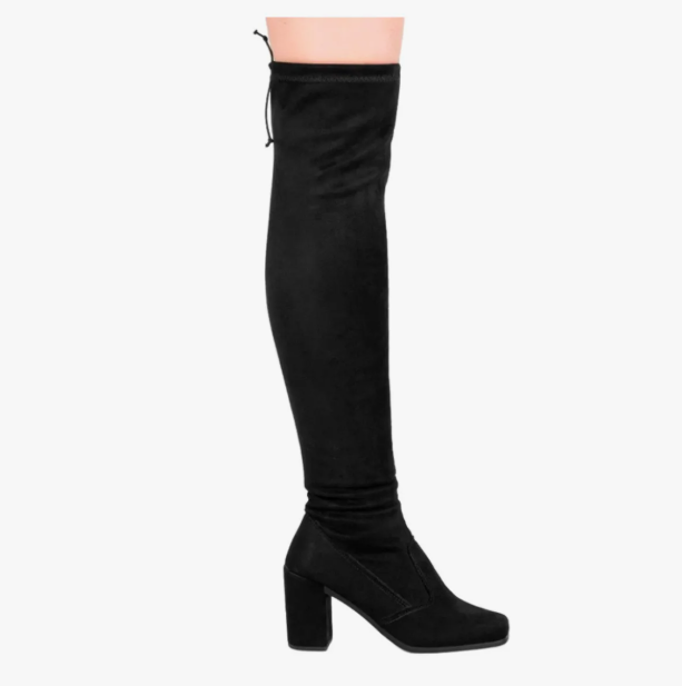 Bota Paris Cano Alto Salto Bloco Preto Over 3