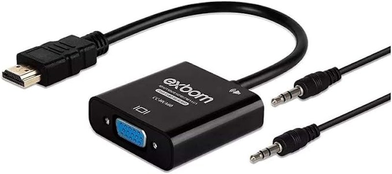 Conversor HDMI para VGA com Cabo de Áudio P2 1