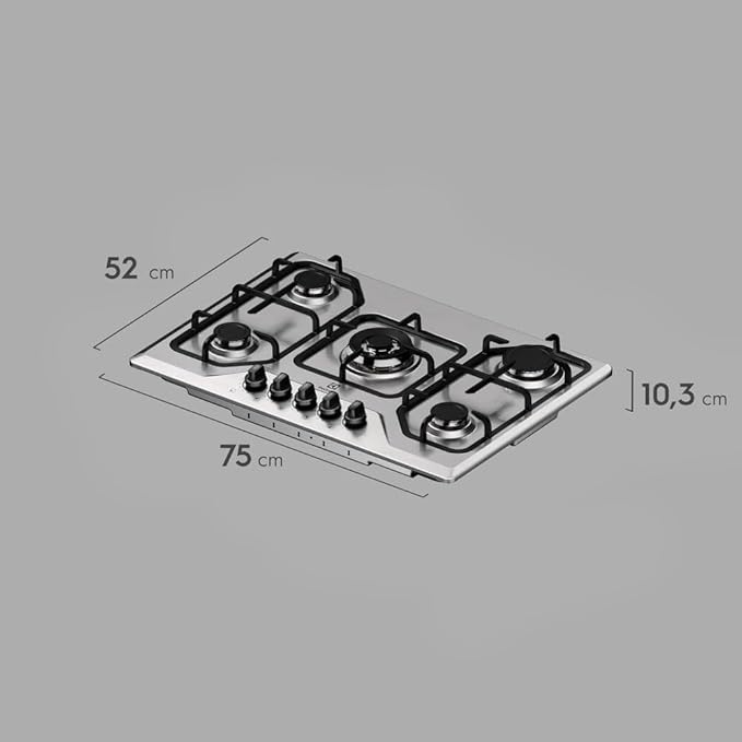 Cooktop 5 Bocas a Gás Electrolux Inox Experience Multi Chama 5