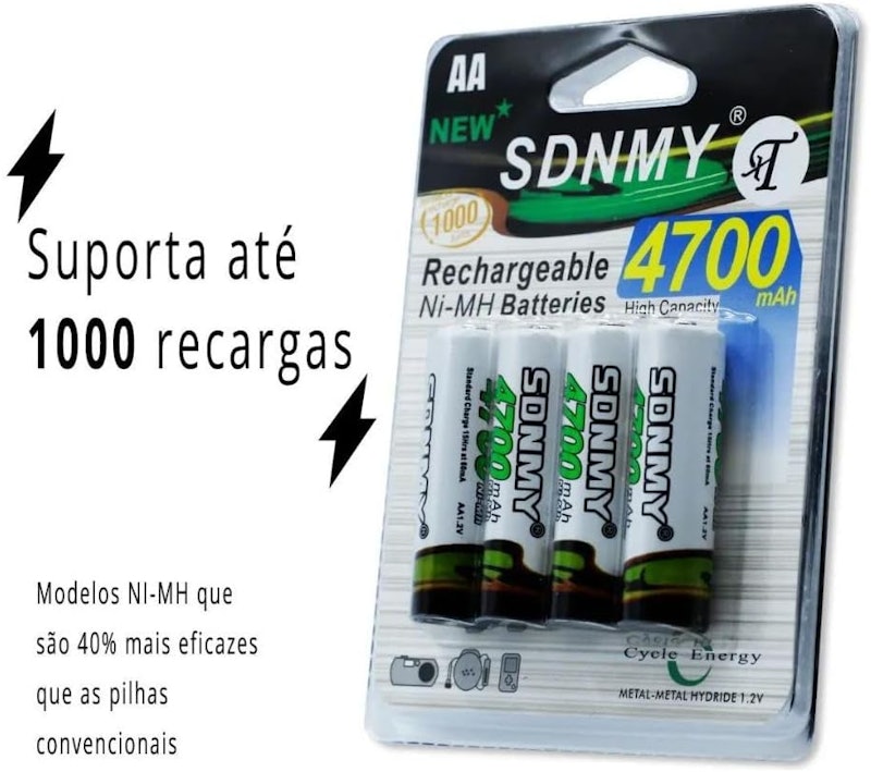 Pilha Recarregável AA 4700mAh 3