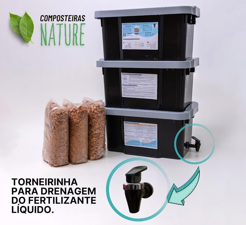 Composteira Doméstica Minhocário 45 L 3