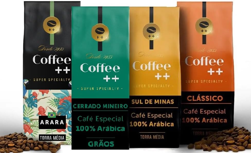 Kit 4 Pacotes Café Especial em Grãos Clássico, Arara, Sul de Minas e Cerrado de Minas 1