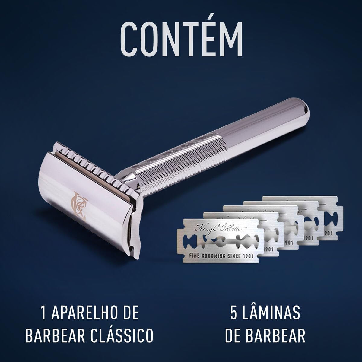 Aparelho de Barbear Clássico King C. Gillette 3