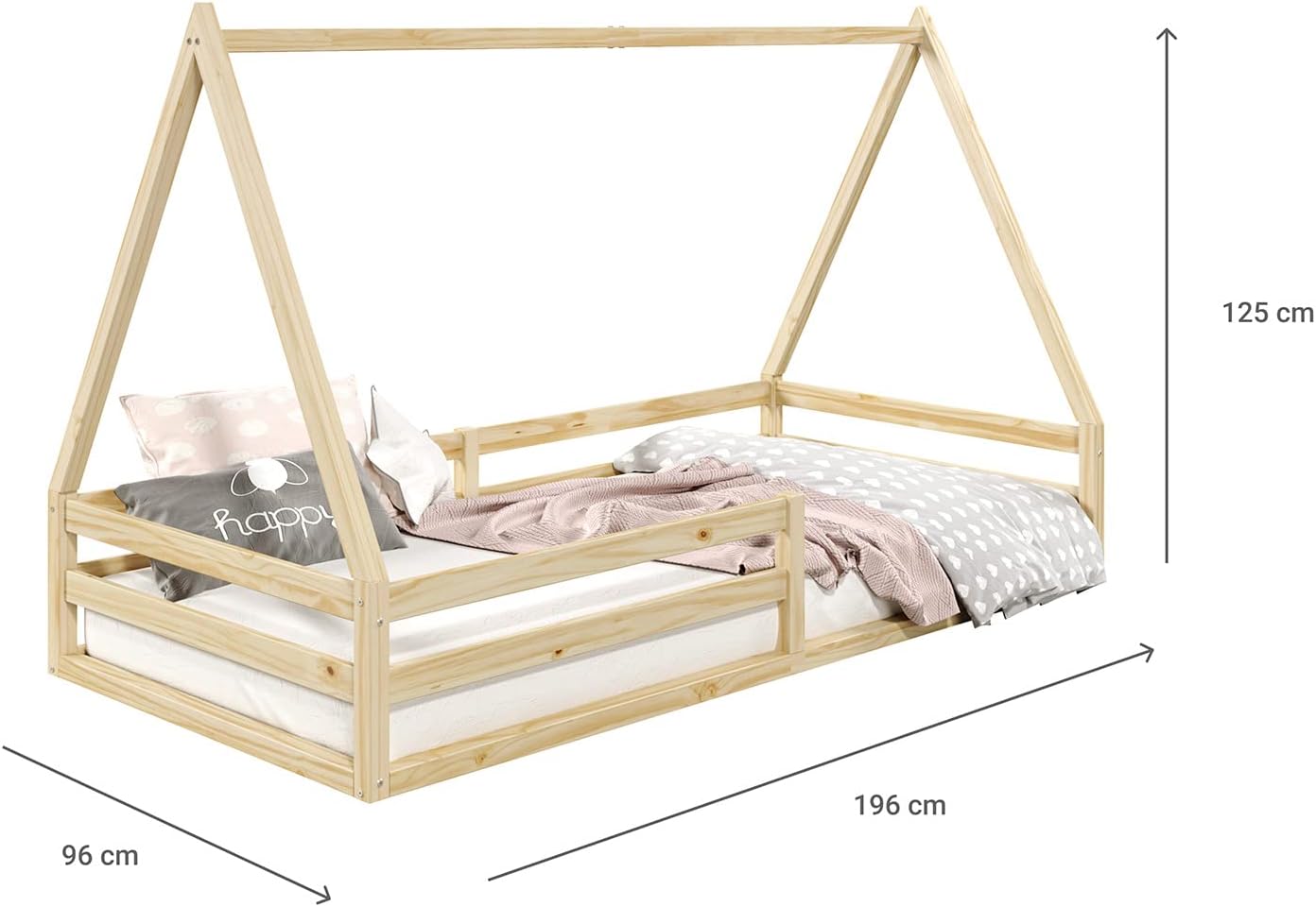 Cama Montessoriana Madeira Maciça Casa Estrado Sila 2