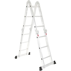 Escada Articulada de Alumínio Multifuncional 12 Degraus e Altura de 3,32 m + Gardenlife