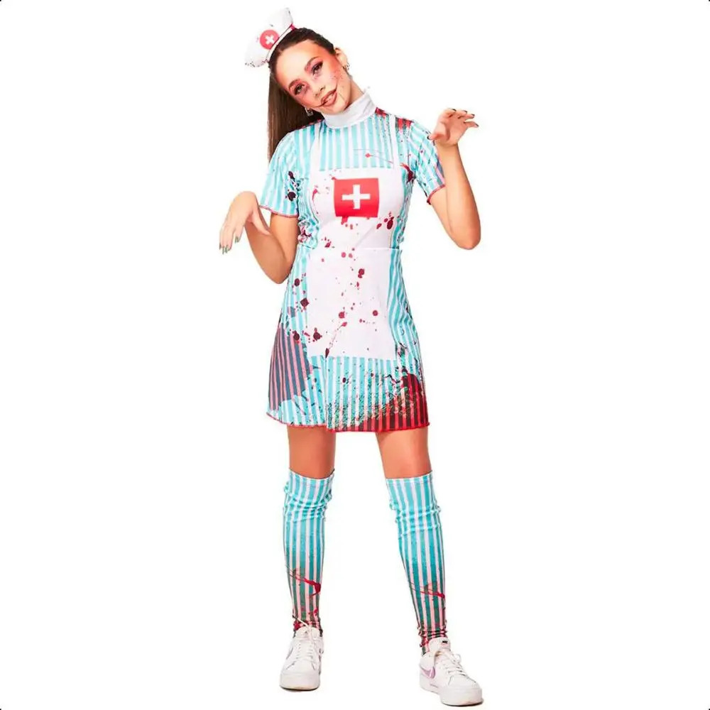 Fantasia Enfermeira Halloween Adulta Feminina Assassina Zumbi 1