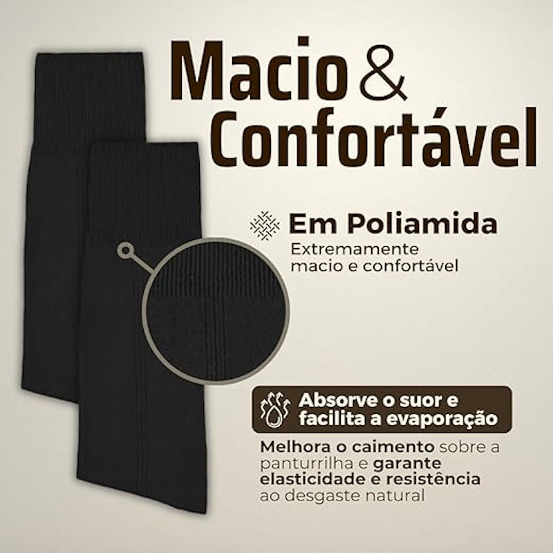 Kit 06 Pares Meia Social Trifil Lisa 100% Poliamida 4