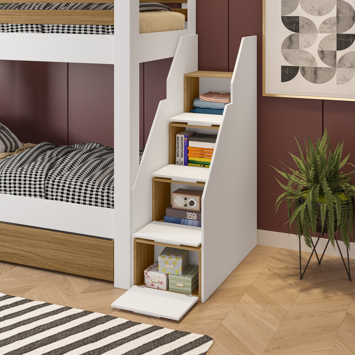 Beliche Solteiro Adulto com 2 Gavetões e 4 Nichos Star Plus Casatema 4