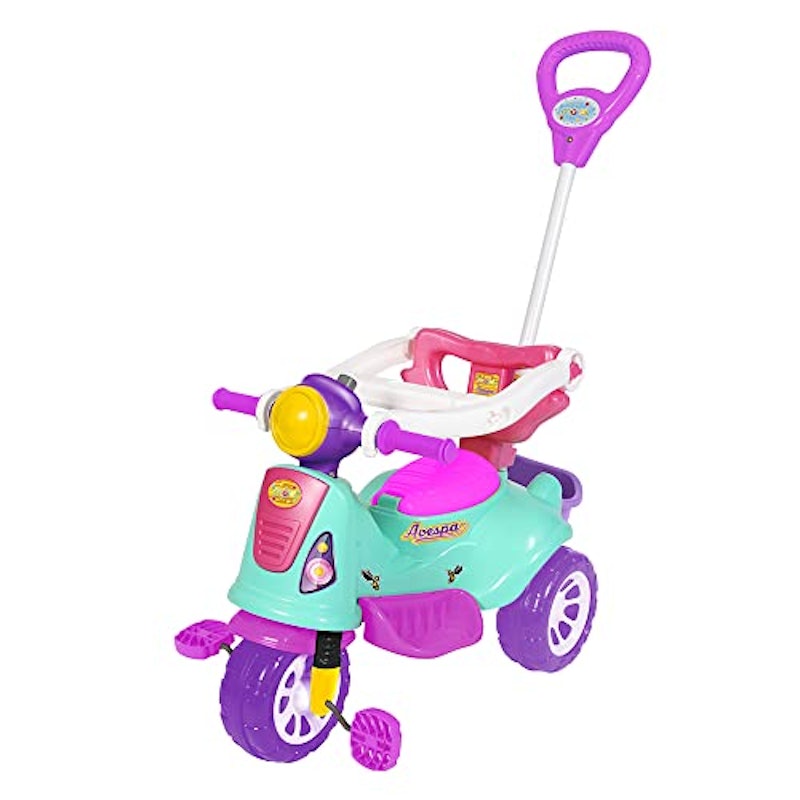 Triciclo Infantil Motoca Para Bebe Mickey Azul Nathor - Escorrega o Preço