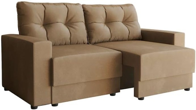 Sofá 3 Lugares Retrátil Lubeck Suede Bege 1