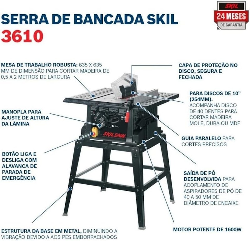 Serra de Bancada Skil 3610 3