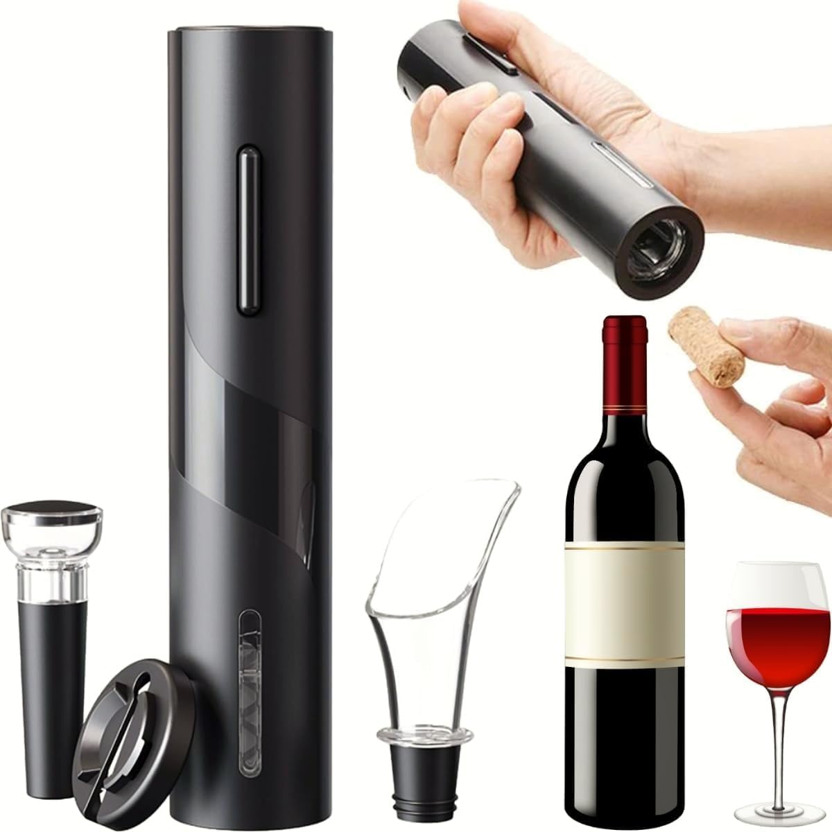 Kit Abridor de Vinho Elétrico com Acessórios 2