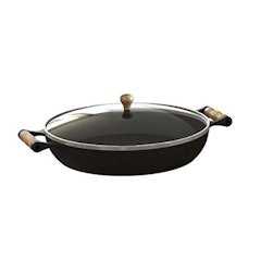 Frigideira de Ferro Fundido Redonda com Tampa Paella