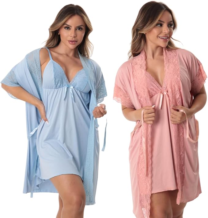Kit 2 Camisola de Amamentação e 2 Robe 3