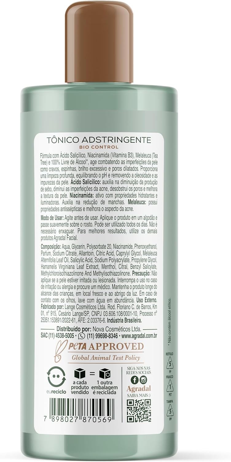 Tônico Adstringente Bio Control Agradal 2