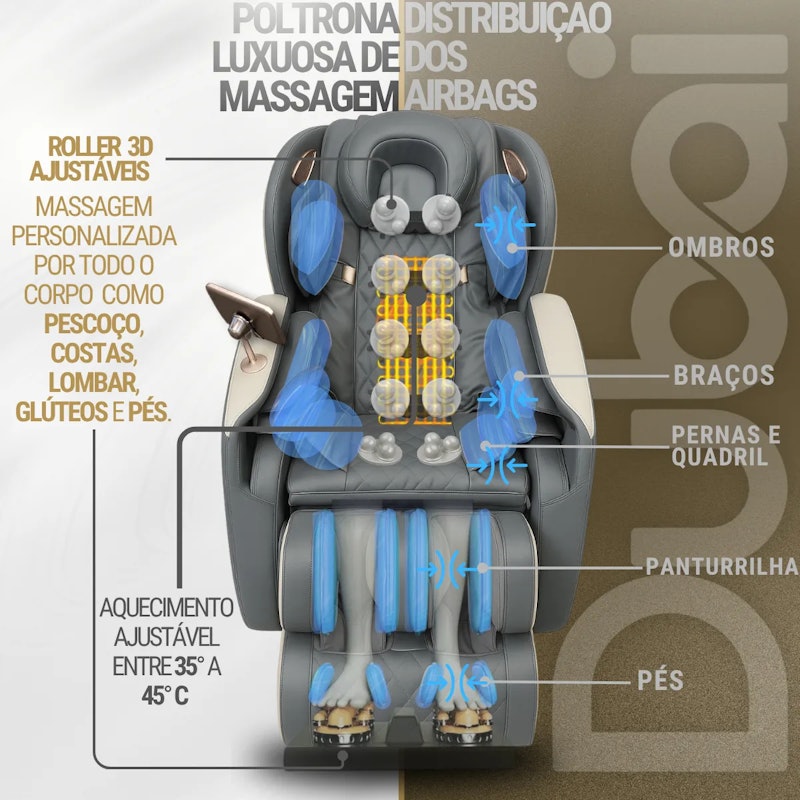 Poltrona de Massagem Tech Bluetooth Gravidade Zero 4