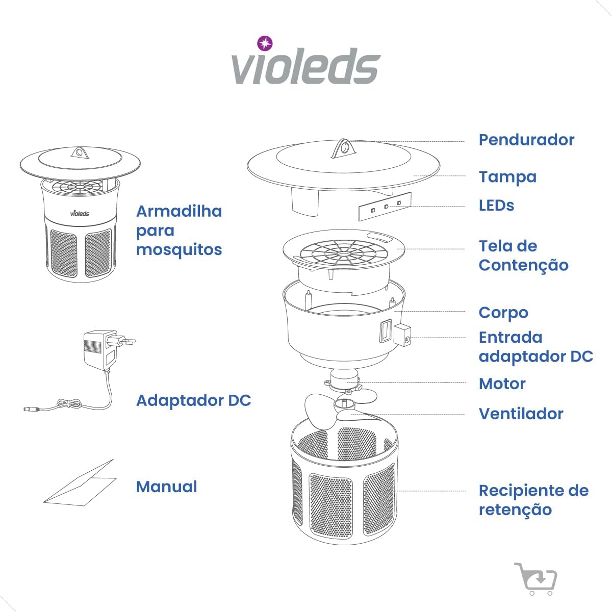 Armadilha Eletrônica para Mosquitos Violeds 3
