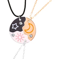 Colar Melhores Amigas Best Friend Amizade Sol Lua Estrela Bf