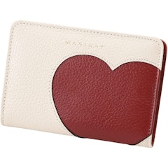 Carteira Couro Mariart 669 - Love, Love & Love - Cor Off e Cereja
