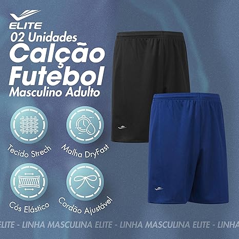 Kit 2 Shorts Corrida Esporte Casual Elite 2
