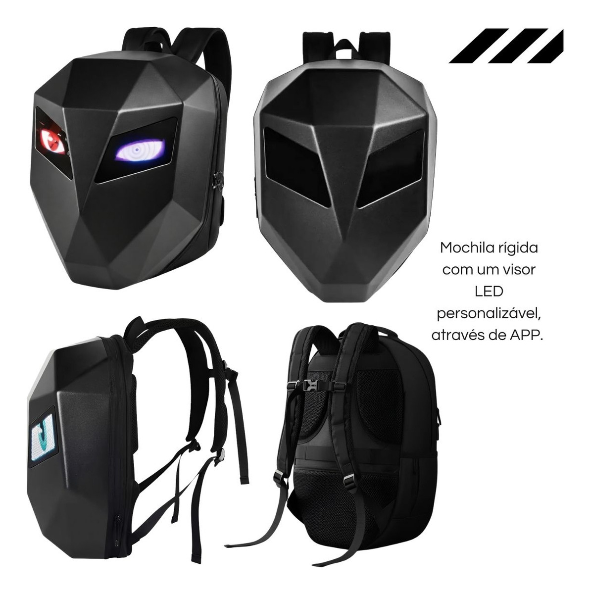 Mochila Urbana Led Iron Man Preta 20 L 2