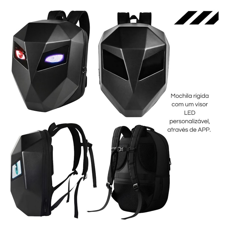Mochila Urbana Led Iron Man Preta 20 L 2