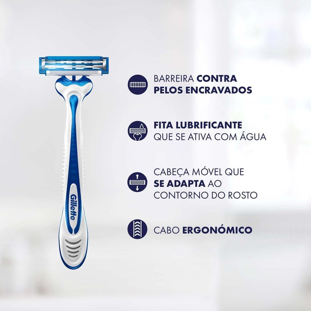 Aparelho de Barbear Descartável Gillette Derma Proteção 2