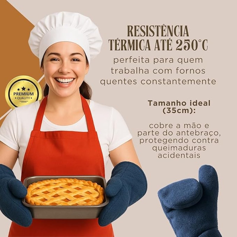 Luva Térmica Grafatex Alta Temperatura 35 cm Cozinha 5