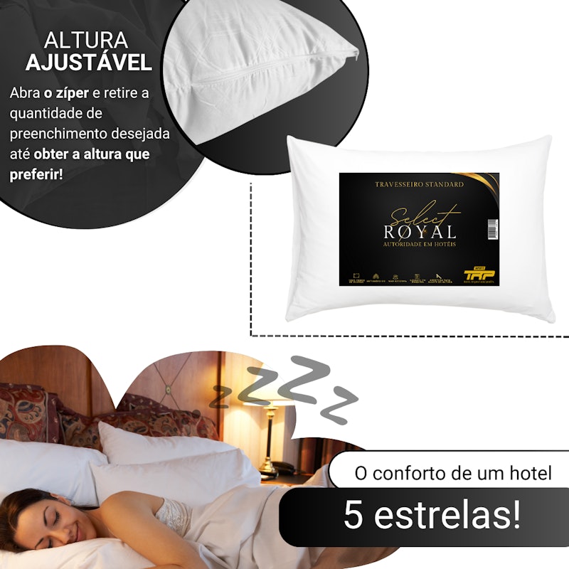 Kit 2 Travesseiros de Hotel Select Royal Toque de Plumas 4