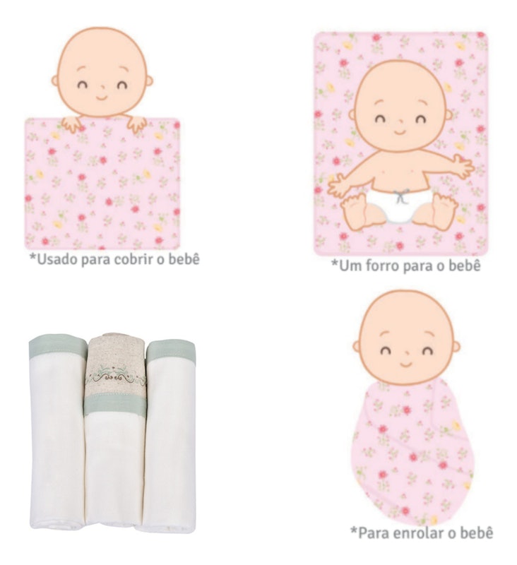 Kit Cueiro Rolinhos Bordado Loupiot Nature 3