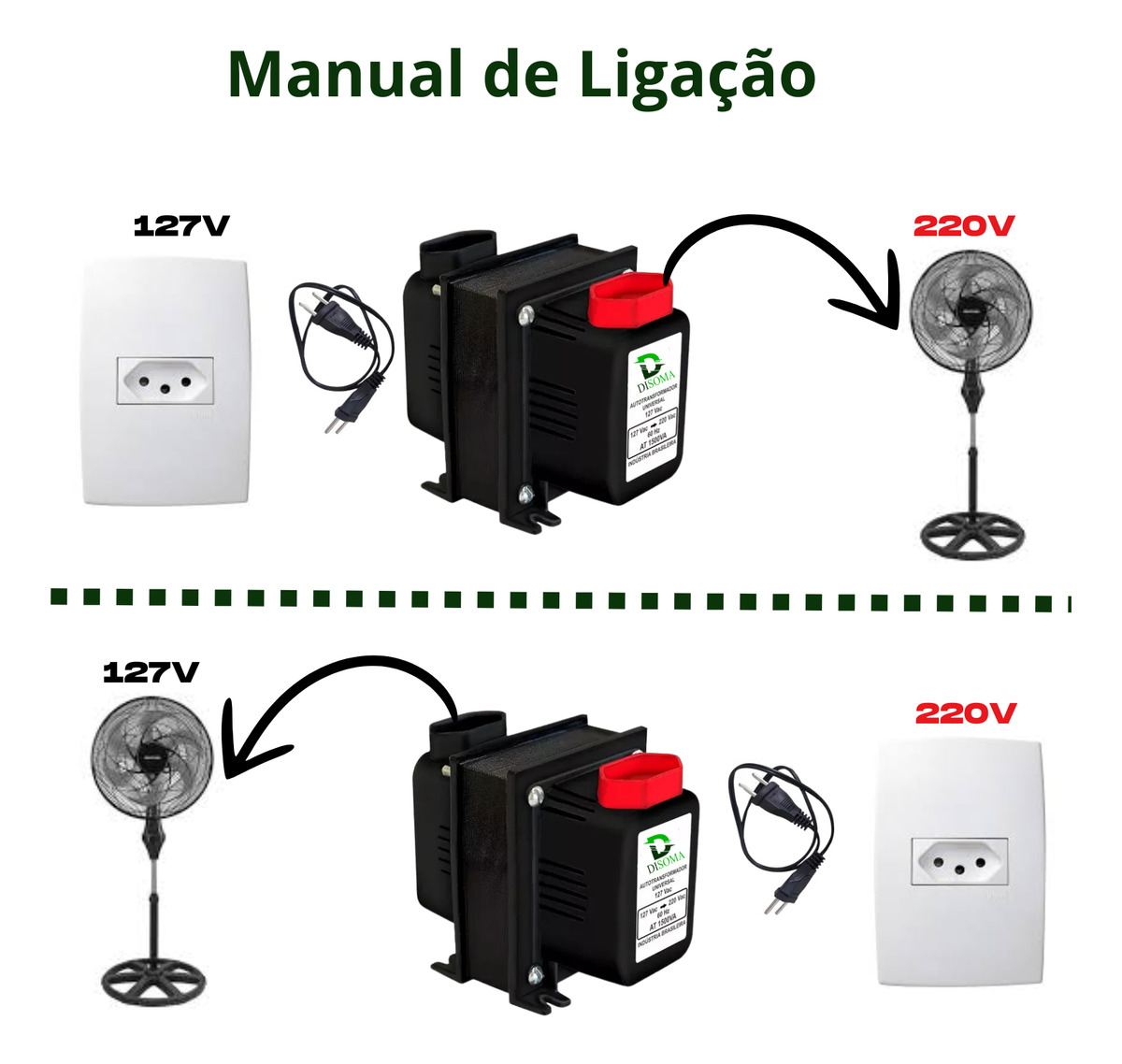 Transformador de Voltagem Bivolt 1500 VA Disoma 3