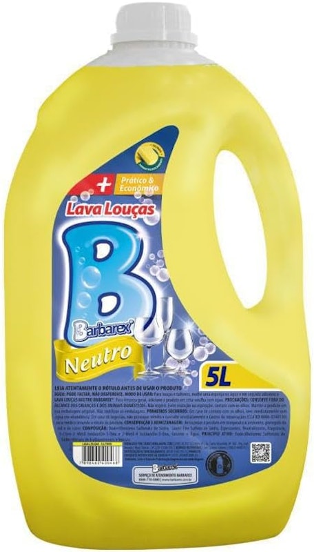 Lava-Louças Detergente Barbarex Neutro 5 L 1