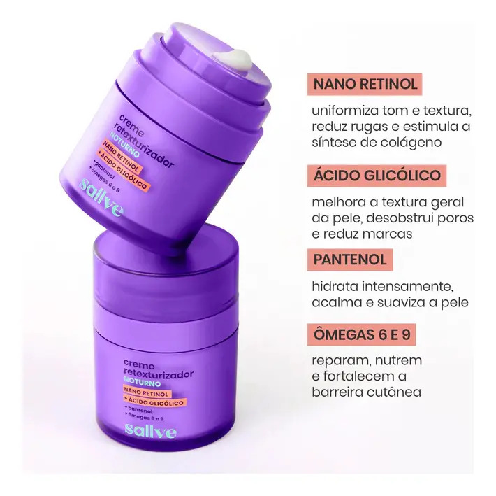 Creme Retexturizador Noturno Sallve 3