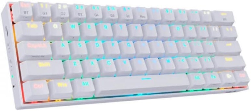 Teclado Mecânico 60% Bluetooth Redragon Draconic Lunar White 2