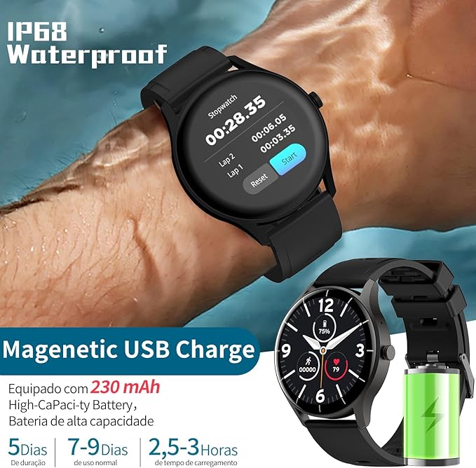 Relógio Smartwatch Redondo 3