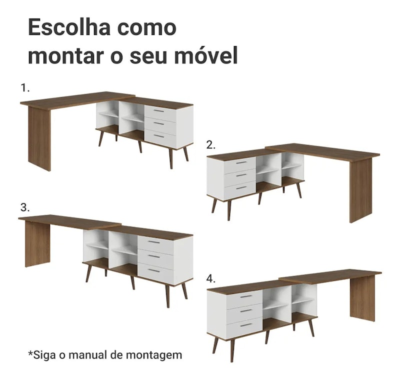 Escrivaninha de Canto 3 Gavetas Lisboa 5