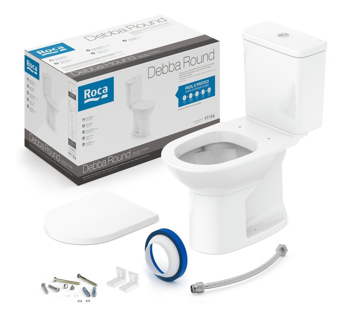Kit de Bacia com Caixa Acoplada Debba Round 1