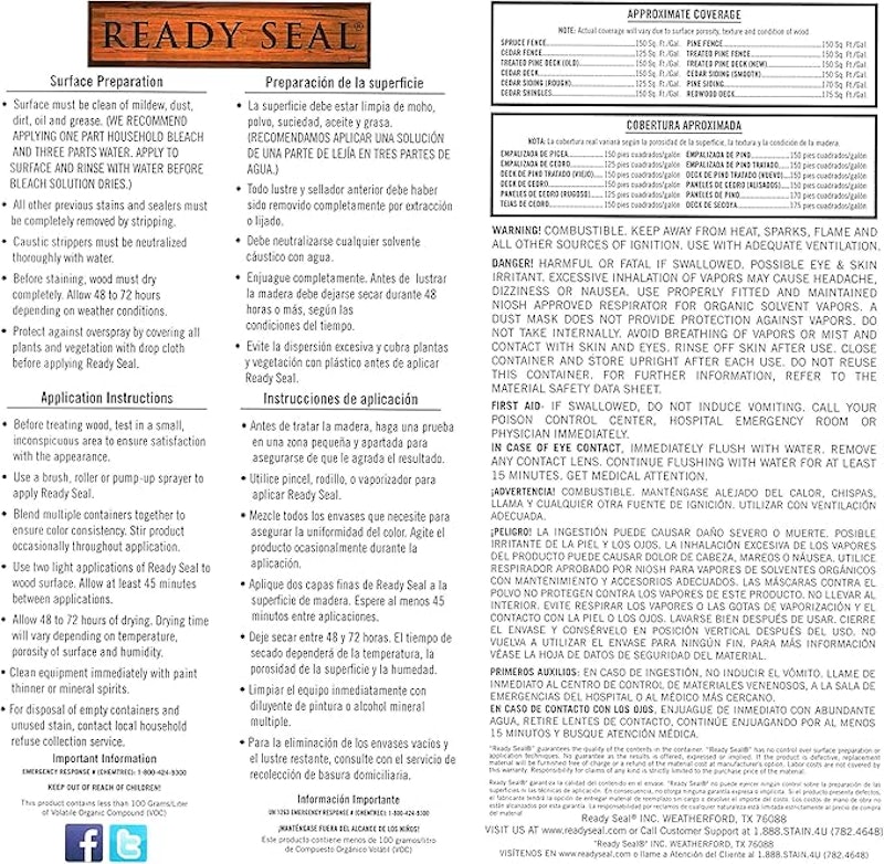Tinta e Selador para Madeira Ready Seal 2